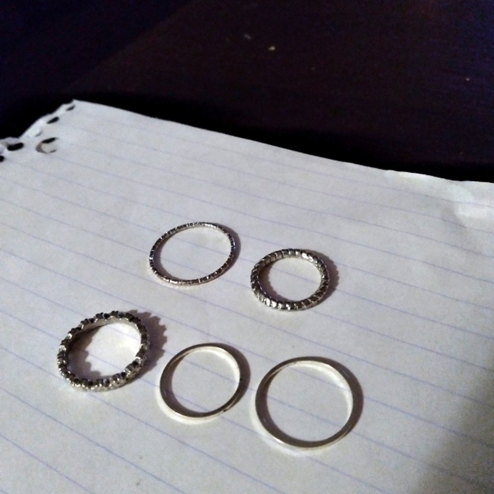Silver ring stacking bundle (5)